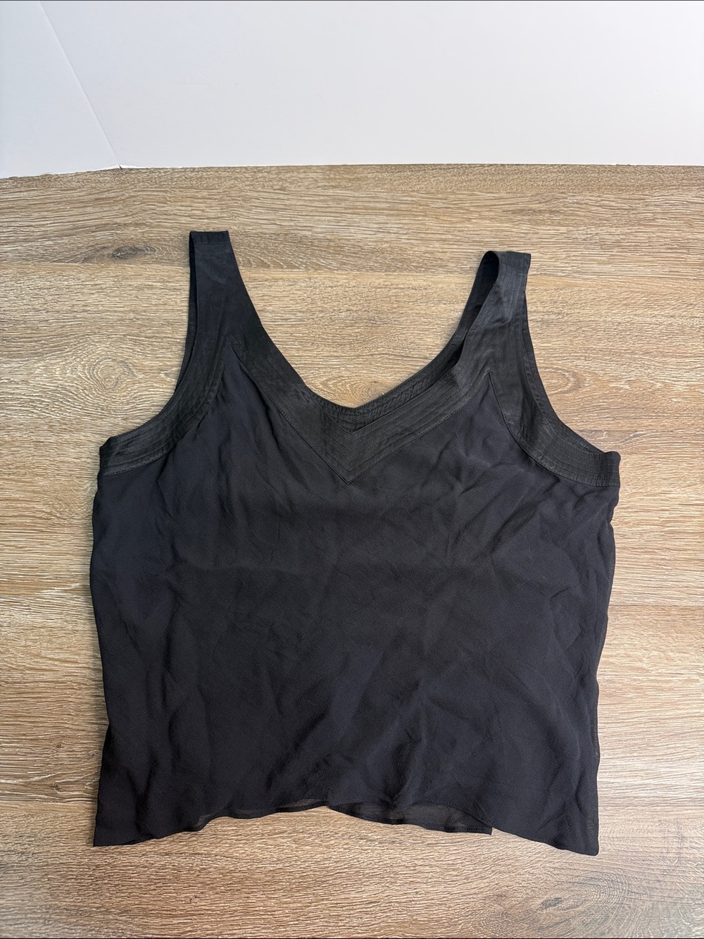 Anne Klein New York 100% Silk Black Sleeveless Blouse Tank Top Size 10